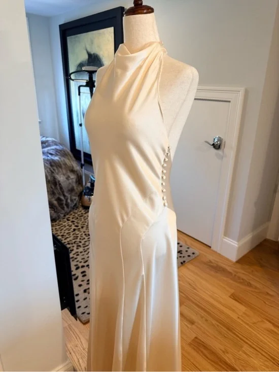 Reformation Roy Cream High-Neck Maxi Gown - Picture 12 of 16